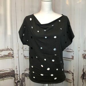 Short Sleeve Slouchy Cut Out Tees - Black & White - You get BOTH!